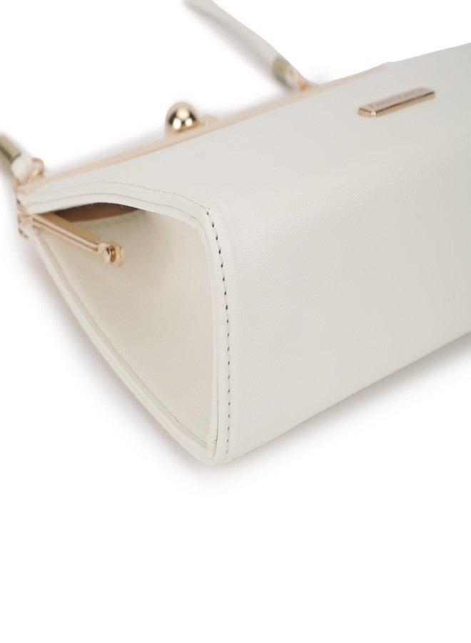 Fastrack white Party Sling Bag for Women | Faux Leather Crossbody with Detachable Strap & Sleek Hardware | Compact & Stylish Evening Bag for Parties, Dinners & Nights Out - Image 5